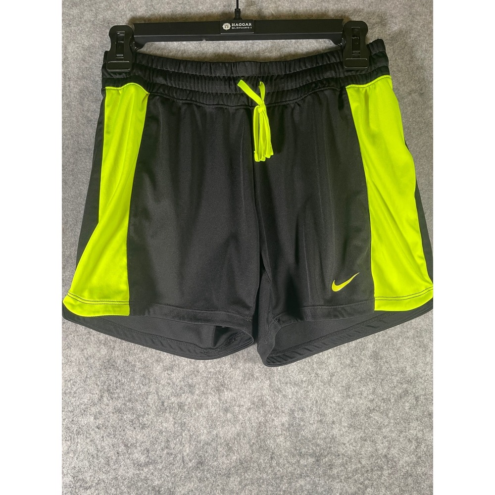 Nike Womens XS Running Shorts Black Neon Yellow Athletic Gym Activewear 543